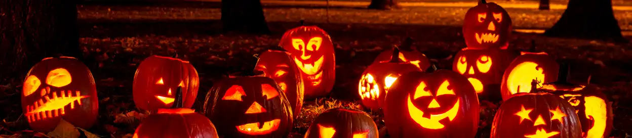 carved hallowe'en pumpkins