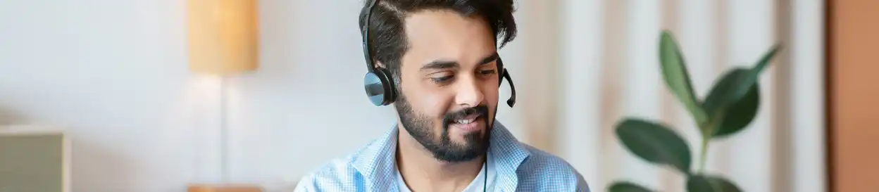 a tutor with a headset