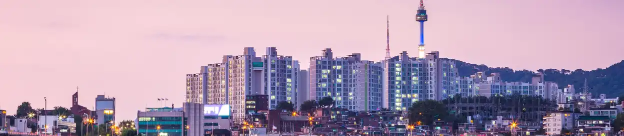 seoul, south korea, at sunset